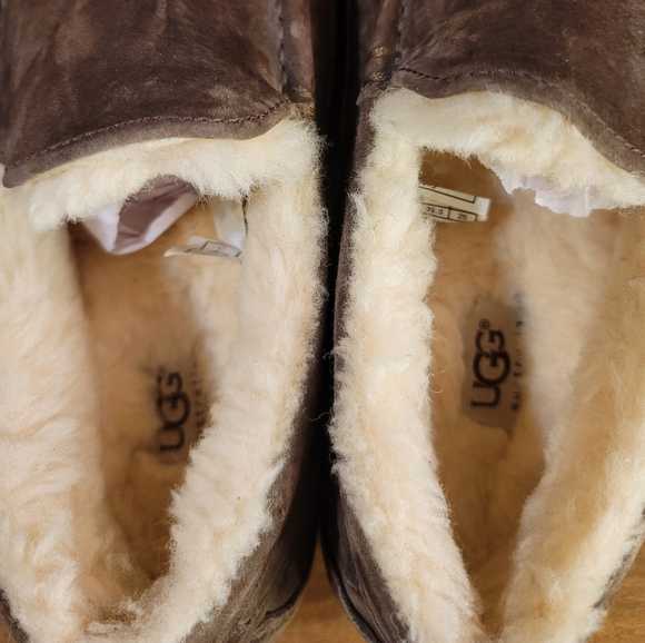 UGG Australia Ascot Men's Brown Suede Moccasin Loafer Slippers Size 7 - Picture 6 of 7